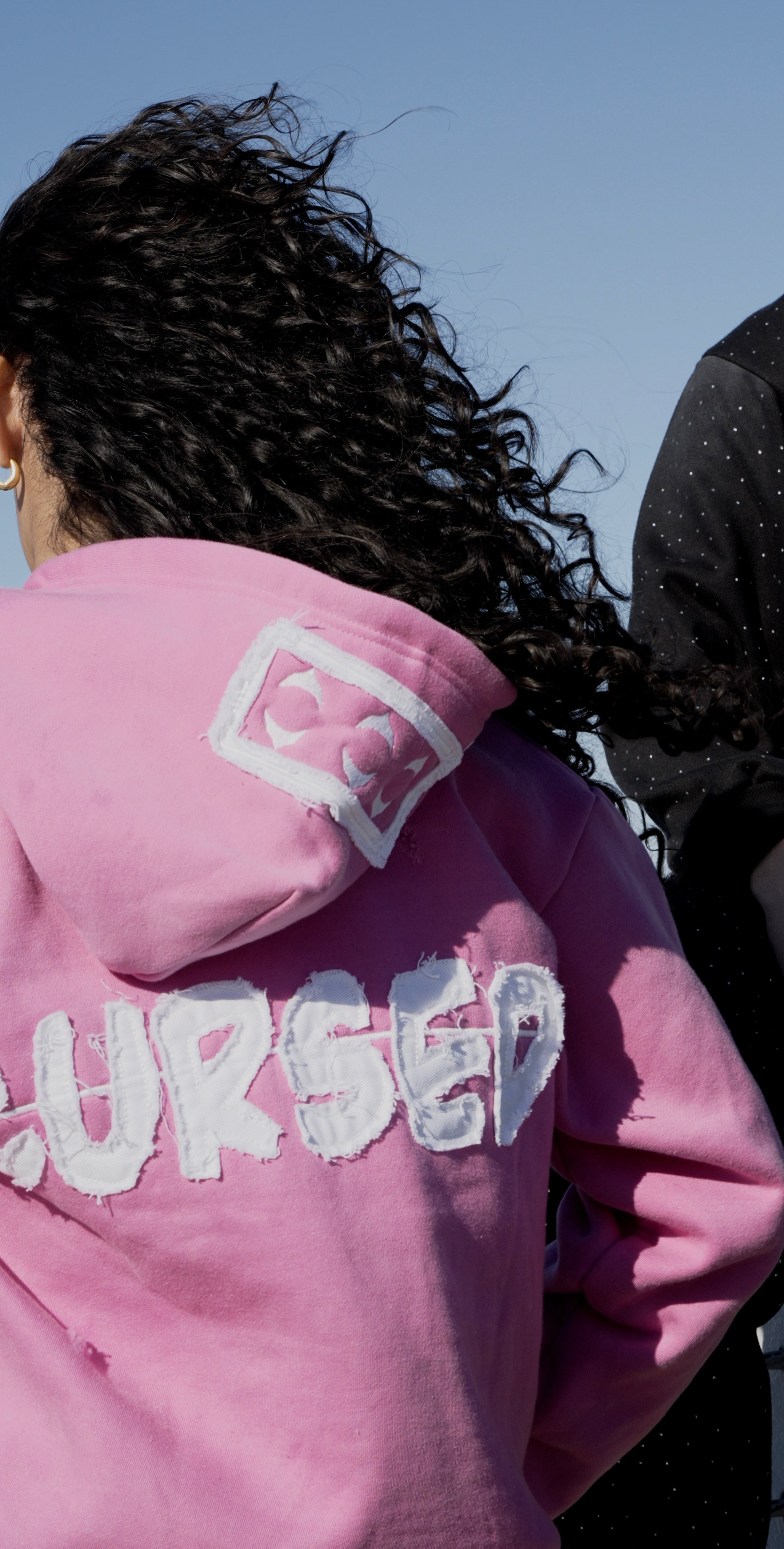 Pink acid wash zip up