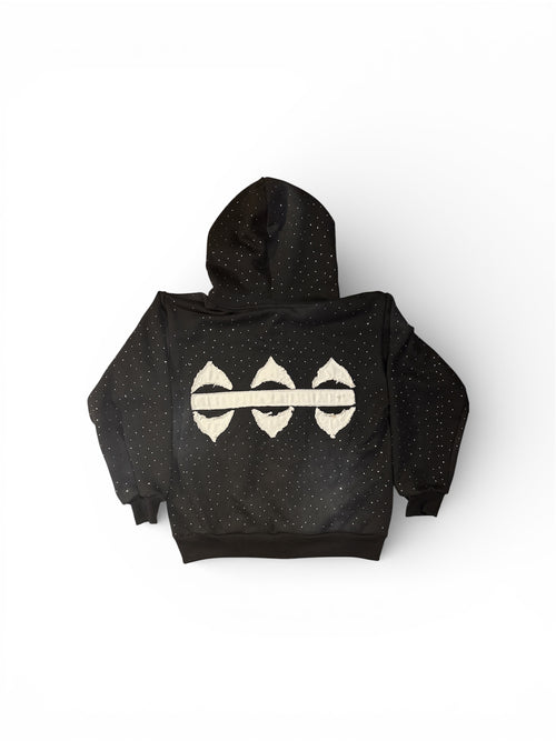 Cursed Protection Rhinestone Zip up
