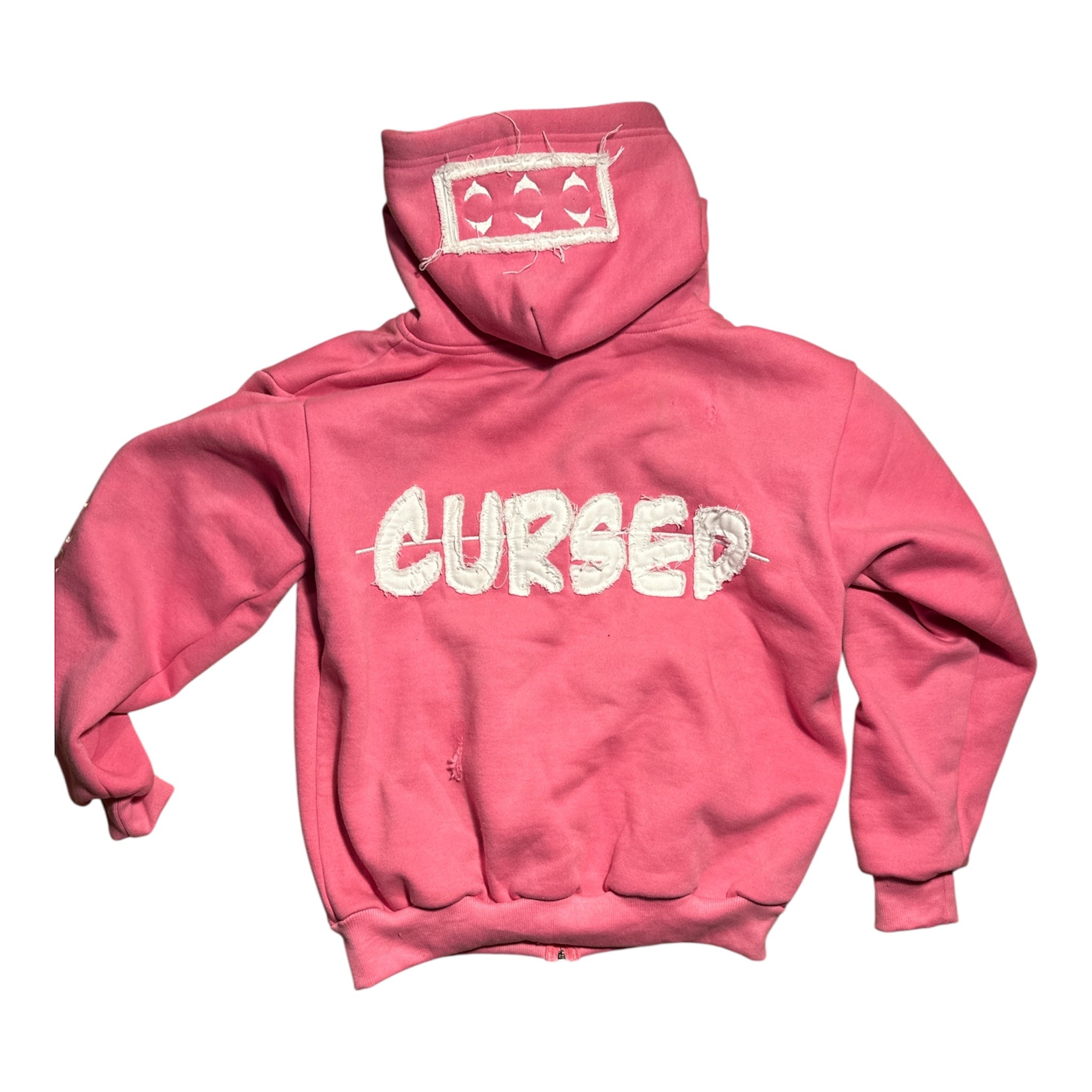 Pink acid wash zip up