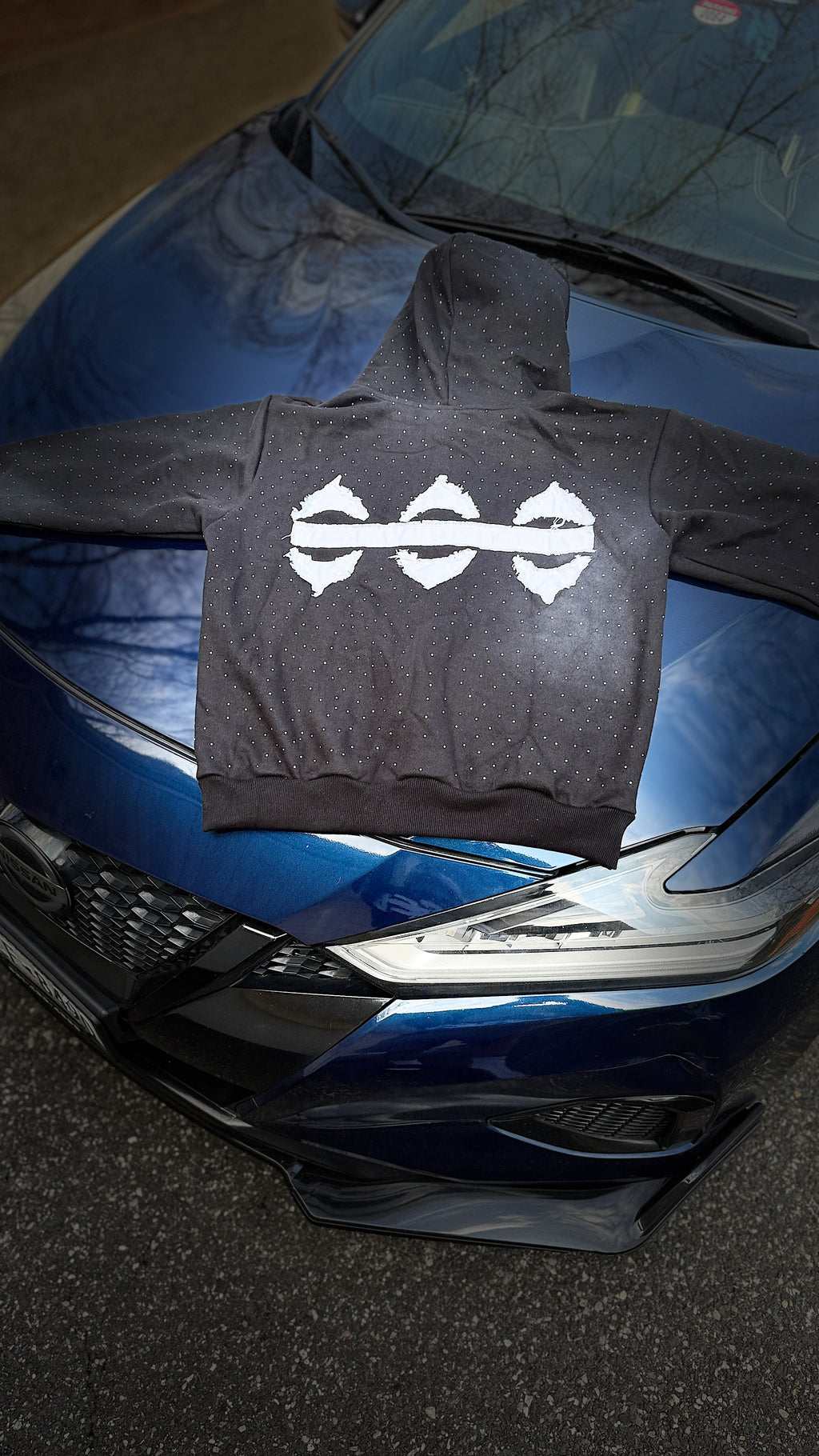 Cursed Protection Rhinestone Zip up